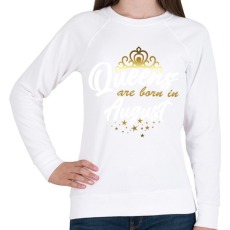 PRINTFASHION A királynők augusztusban születtek - Női pulóver - Fehér