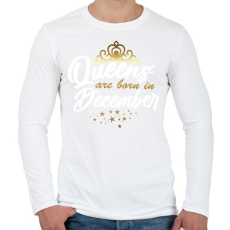 PRINTFASHION A királynők decemberben születtek - Férfi hosszú ujjú póló - Fehér