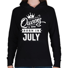 PRINTFASHION A királynők júliusban születnek - Női kapucnis pulóver - Fekete