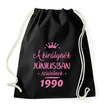 PRINTFASHION A királynők júniusban születnek - Sportzsák, Tornazsák - Fekete tornazsák