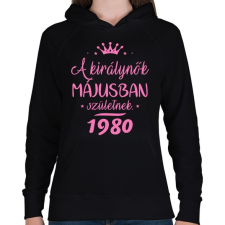 PRINTFASHION A királynők májusban születnek - Női kapucnis pulóver - Fekete női pulóver, kardigán