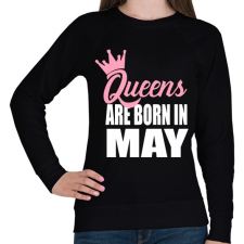 PRINTFASHION A királynők májusban születnek - Női pulóver - Fekete női pulóver, kardigán