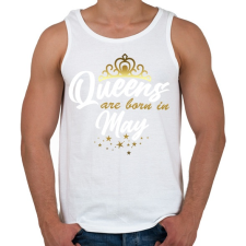 PRINTFASHION A királynők májusban születtek - Férfi atléta - Fehér atléta, trikó