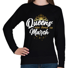 PRINTFASHION A királynők márciusban születtek - Női pulóver - Fekete női pulóver, kardigán