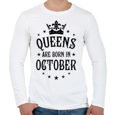 PRINTFASHION A királynők októberben születnek - Férfi hosszú ujjú póló - Fehér