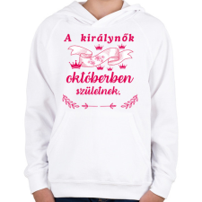 PRINTFASHION A királynők októberben születnek /pink/ - Gyerek kapucnis pulóver - Fehér gyerek pulóver, kardigán