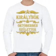 PRINTFASHION A királynők októberben születtek - Férfi pulóver - Fehér férfi pulóver, kardigán