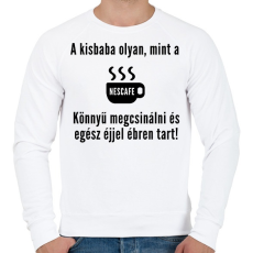 PRINTFASHION a kisbaba olyan mint a nescafe - Férfi pulóver - Fehér