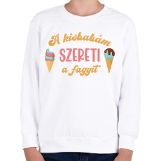 PRINTFASHION A kisbabám szereti a fagyit - Kismama - Gyerek pulóver - Fehér