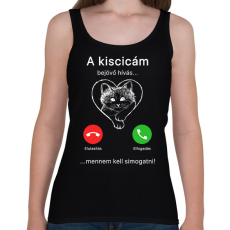 PRINTFASHION A kiscicám hív - Női atléta - Fekete