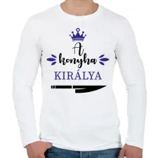 PRINTFASHION A konyha királya - Férfi hosszú ujjú póló - Fehér férfi póló