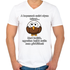 PRINTFASHION A kopaszok bátrak... - Férfi V-nyakú póló - Fehér