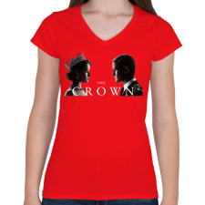PRINTFASHION A korona - Női V-nyakú póló - Piros női póló