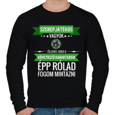 PRINTFASHION A következő karakterem te leszel (játékos) - Férfi pulóver - Fekete férfi pulóver, kardigán