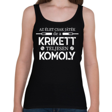 PRINTFASHION A krikett teljesen komoly - Női atléta - Fekete