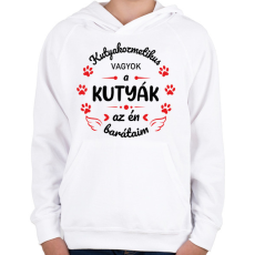 PRINTFASHION A kutyák az én barátaim - Kutyakozmetikus (fekete) - Gyerek kapucnis pulóver - Fehér