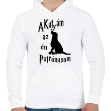 PRINTFASHION A Kutyám az én Patrónusom - Férfi kapucnis pulóver - Fehér