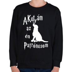 PRINTFASHION A Kutyám az én Patrónusom - Gyerek pulóver - Fekete