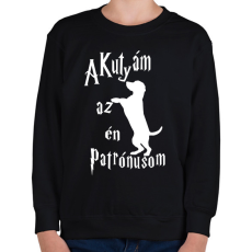 PRINTFASHION A Kutyám az én Patrónusom - Gyerek pulóver - Fekete