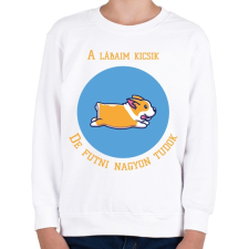 PRINTFASHION A lábaim kicsik, de futni nagyon tudok - Gyerek pulóver - Fehér gyerek pulóver, kardigán