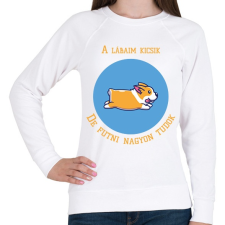 PRINTFASHION A lábaim kicsik, de futni nagyon tudok - Női pulóver - Fehér női pulóver, kardigán