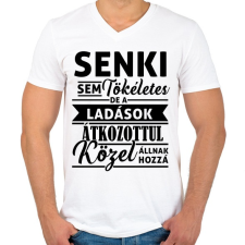 PRINTFASHION A Ladások tökéletesek - Férfi V-nyakú póló - Fehér férfi póló