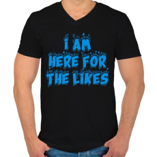 PRINTFASHION A lájkokért jöttem - Férfi V-nyakú póló - Fekete