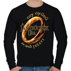 PRINTFASHION A Lánybúcsúk Ura, egy gyűrű mind felett! - Férfi pulóver - Fekete