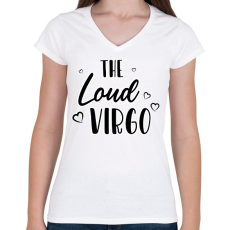 PRINTFASHION A lármás szűz - Női V-nyakú póló - Fehér