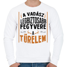 PRINTFASHION A legbiztosabb fegyver - Férfi pulóver - Fehér