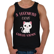 PRINTFASHION A legcukibb cicus gazdija - Férfi atléta - Fekete atléta, trikó