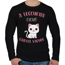 PRINTFASHION A legcukibb cicus gazdija - Férfi hosszú ujjú póló - Fekete férfi póló