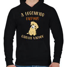 PRINTFASHION A legcukibb kutyus gazdija - Férfi kapucnis pulóver - Fekete férfi pulóver, kardigán