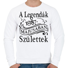 PRINTFASHION A legendák 1987 májusában születtek - Férfi pulóver - Fehér férfi pulóver, kardigán