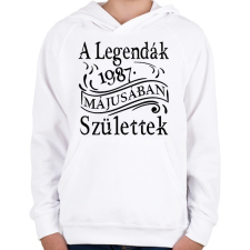 PRINTFASHION A legendák 1987 májusában születtek - Gyerek kapucnis pulóver - Fehér gyerek pulóver, kardigán