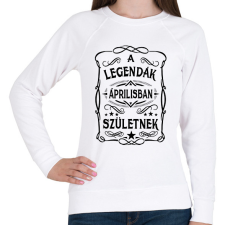 PRINTFASHION A legendák áprilisban születnek - Női pulóver - Fehér női pulóver, kardigán