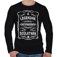 PRINTFASHION A legendák decemberben születnek - Férfi hosszú ujjú póló - Fekete férfi póló