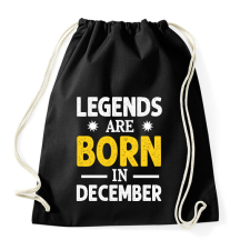 PRINTFASHION A legendák decemberben születtek - Sportzsák, Tornazsák - Fekete tornazsák