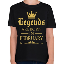 PRINTFASHION A legendák Februárban születnek - Gyerek póló - Fekete gyerek póló