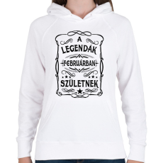 PRINTFASHION A legendák februárban születnek - Női kapucnis pulóver - Fehér