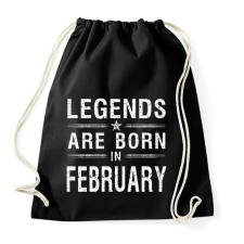 PRINTFASHION A legendák februárban születtek - Sportzsák, Tornazsák - Fekete tornazsák