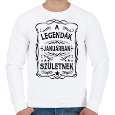 PRINTFASHION A legendák januárban születnek - Férfi pulóver - Fehér férfi pulóver, kardigán