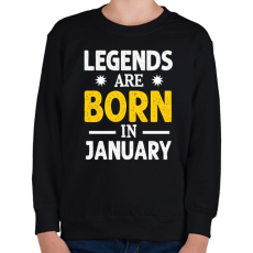 PRINTFASHION A legendák januárban születtek - Gyerek pulóver - Fekete