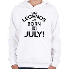 PRINTFASHION A legendák Júliusban születnak - Gyerek kapucnis pulóver - Fehér gyerek pulóver, kardigán