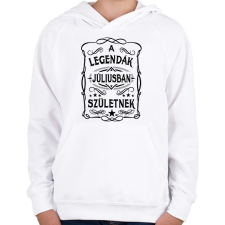 PRINTFASHION A legendák júliusban születnek - Gyerek kapucnis pulóver - Fehér gyerek pulóver, kardigán