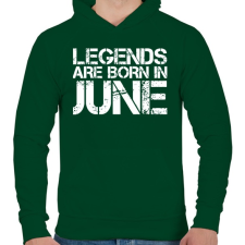 PRINTFASHION A legendák júniusban születnek - Férfi kapucnis pulóver - Sötétzöld férfi pulóver, kardigán