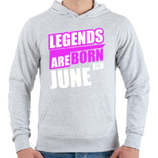 PRINTFASHION A legendák júniusban születnek - Férfi kapucnis pulóver - Sport szürke