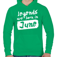 PRINTFASHION A legendák júniusban születnek - Férfi kapucnis pulóver - Zöld férfi pulóver, kardigán