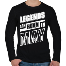 PRINTFASHION A legendák májusban születnek  - Férfi hosszú ujjú póló - Fekete férfi póló