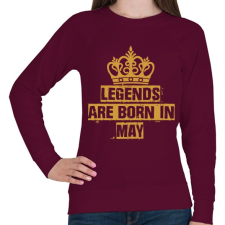 PRINTFASHION A legendák májusban születnek - Női pulóver - Bordó női pulóver, kardigán